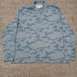 Johnnie-O Golf Pullover Shirt Quarter Zip Mens Size XL Camo Blue Camouflage